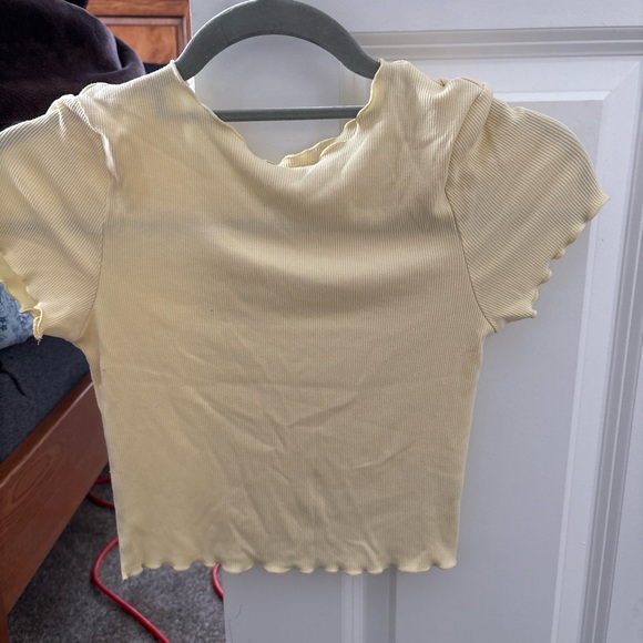 Yellow Ribbed Women's Top - Picture 1 of 3